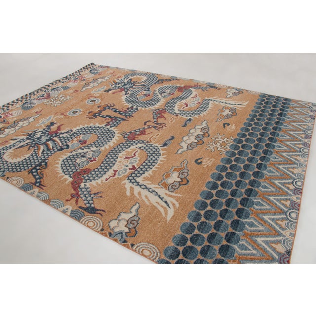 Hand-knotted in wool, this 9x12 contemporary rug joins Rug & Kilim’s Modern collection. Rendering imperial Asian artwork...