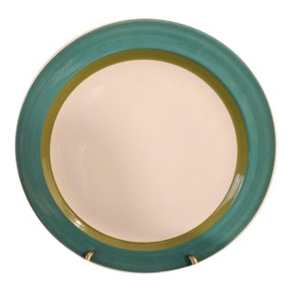 Vintage 1960s Seville by Amcrest Ironstone Turquoise Green Chop Plate Platter Japan For Sale