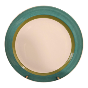 Vintage 1960s Seville by Amcrest Ironstone Turquoise Green Chop Plate Platter Japan