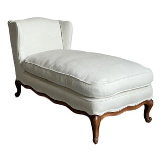Vintage Regency Wingback Chaise Lounge For Sale