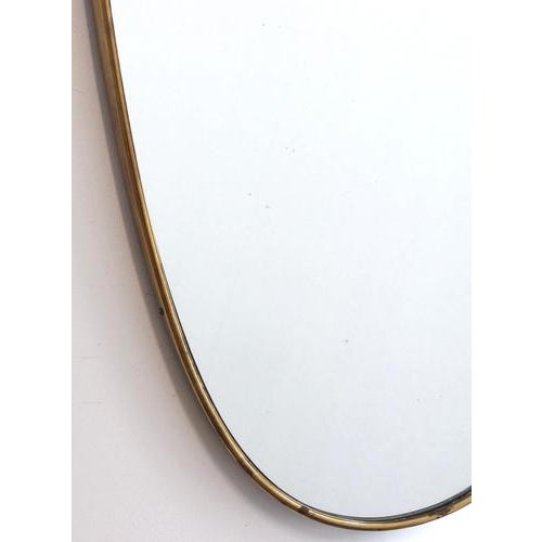 Gio Ponti Vintage Italian Wall Mirror with Brass Frame by Gio Ponti, 1960s For Sale - Image 4 of 14