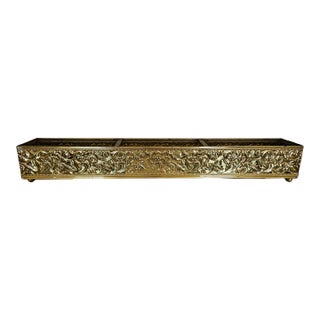 1950s MCM Hollywood Regency Gold Brass Decor Dried Flower Display Planter For Sale