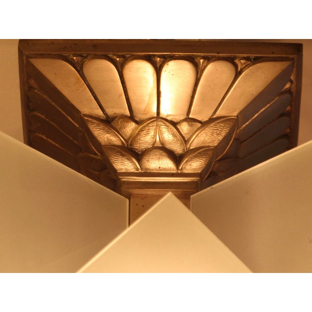 Metal French Art Deco Pendant Lamp, 1930s For Sale - Image 7 of 9