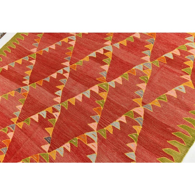Vintage Wool Kilim Rug For Sale - Image 4 of 14