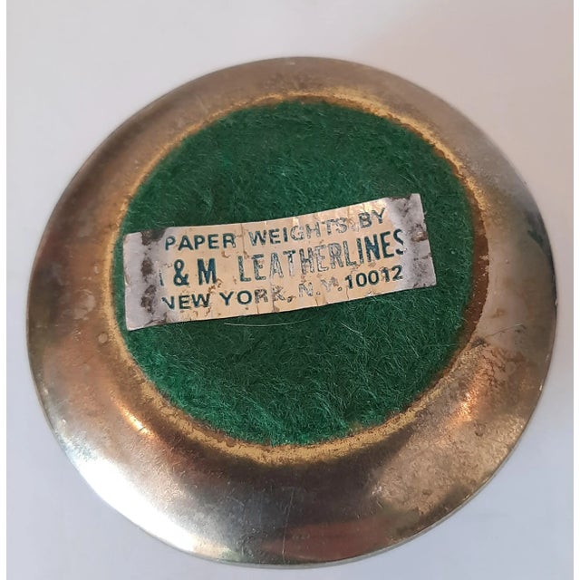 Solid brass paperweight in the shape of an aspirin. This 1970s novelty item was produced by A&M Leatherlines, located in...