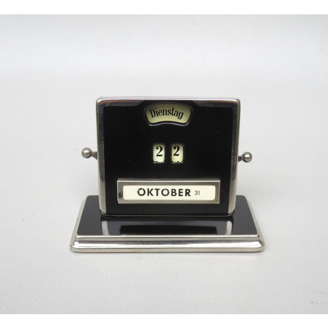 Bauhaus Chrome-Plated Black Eternal Calendar by Jakob Maul, 1920s For Sale - Image 14 of 14