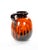 Mid-Century West German Glazed Porcelain Vase, Orange /Brown, Black 12" Tall For Sale - Image 4 of 11
