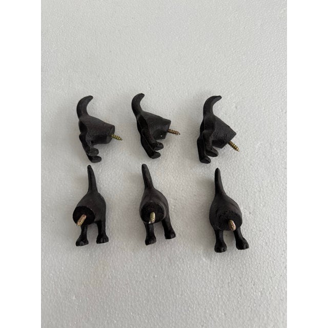 Metal 6 Vintage Cast Iron Dog Hooks For Sale - Image 7 of 7