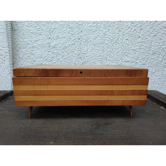 Brown Vintage Wooden Sewing Chest, 1970s For Sale - Image 8 of 9