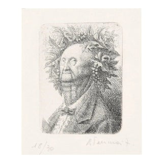 Elder Graduated Man - Original Etching by R. Tommasi Ferroni - 1950/60s 1950/60s For Sale