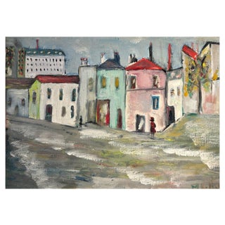M. Keller, Colorful Houses, Oil on Canvas For Sale