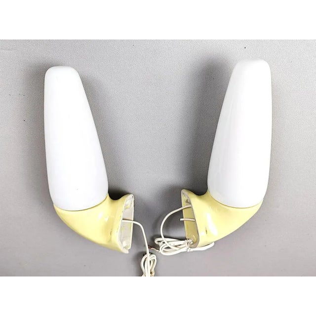 Glass Porcelain Bathroom Wall Lights by Sigvard Bernadotte for Ifo, 1950s, Set of 2 For Sale - Image 7 of 11