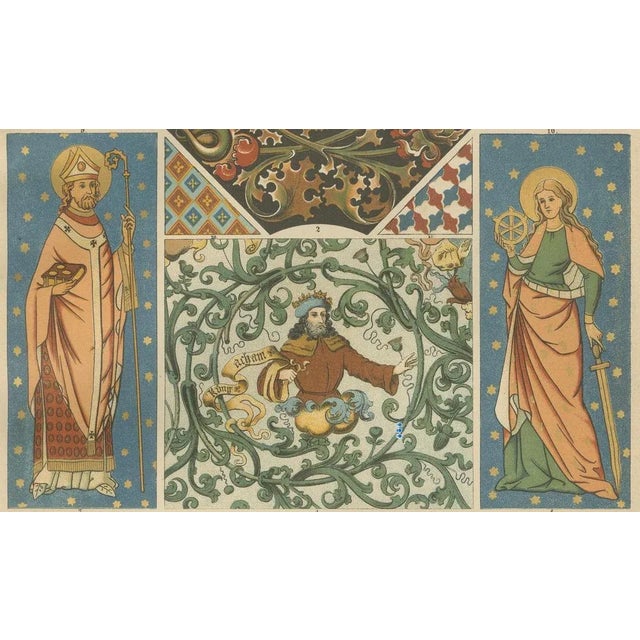Late 19th Century Jul. Hoffmann, 19th Century Gothic Illuminated Ornament Prints, 1887, Paper, Set of 2 For Sale - Image 5 of 10