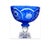 Large Bohemian Style Blue Crystal Centrepiece Pedestal Bowl on Ball Stem and Square Base, 1960s For Sale - Image 6 of 12