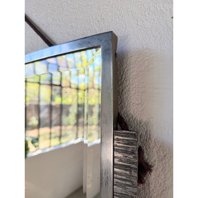 Art Deco Silver-Plated Metal Mirror, 1930s For Sale - Image 12 of 18