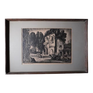 Warren Newcombe, B&w Lithograph c.1937, Backset of Hollywood Shoot, Framed For Sale
