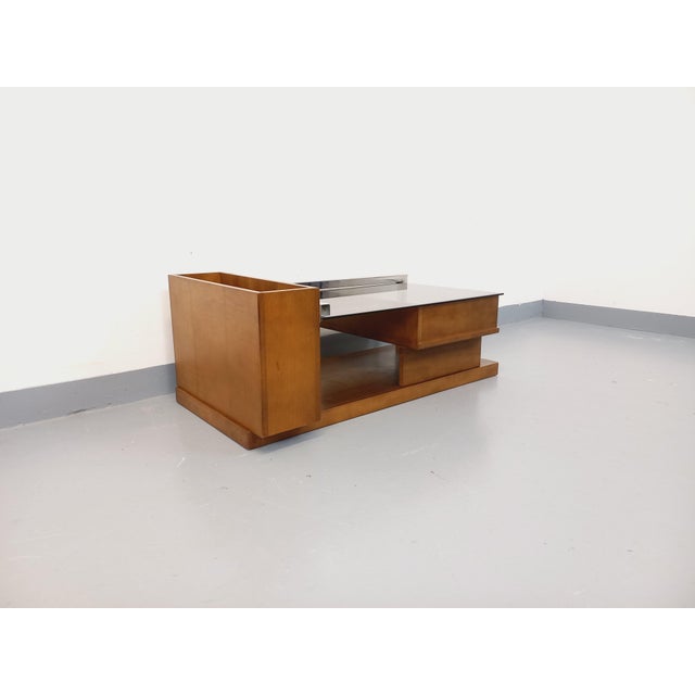Mid-Century Modern Vintage Rectangular Coffee Table in Chrome and Smoked Glass, 1970s For Sale - Image 3 of 18