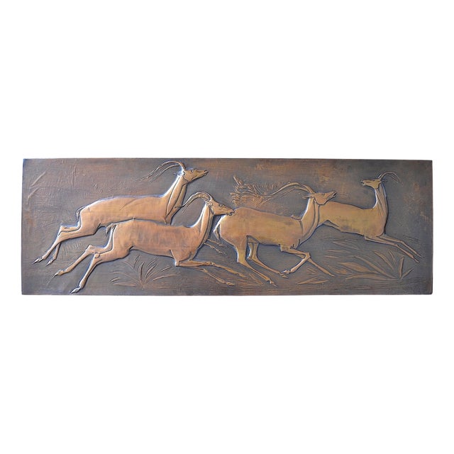 Mid-Century Modern Copper Antelope from Amaranto, 1960s For Sale