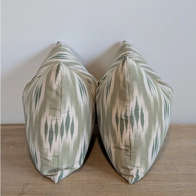 Lee Jofa Clare print lumbars in Moss. Invisible zippers and professionally serged seams. PAIR of 14x20” pillows with...