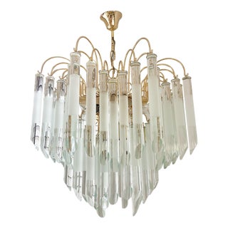 Vintage Glass Chandelier in the style of Paolo Venini, 1970s For Sale