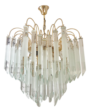 Vintage Glass Chandelier in the style of Paolo Venini, 1970s