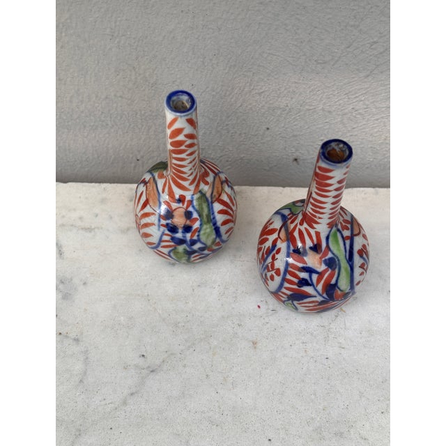 Imari Porcelain Pair of Small 19th Century Japanese Imari Vase For Sale - Image 4 of 5