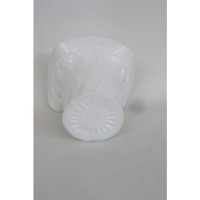1940s Milk Glass Lace Dewdrop Beaded Jewel Small Basket Vase Container Figurine 4770b For Sale - Image 5 of 11