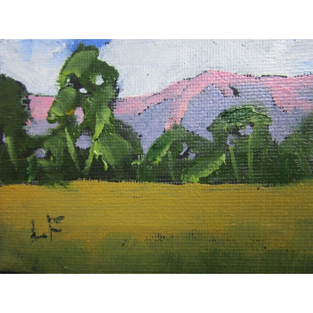 Miniature Ojai Valley Art 4X4 Lynne French landscape seascape oil painting by Lynne French. The signed original painting...