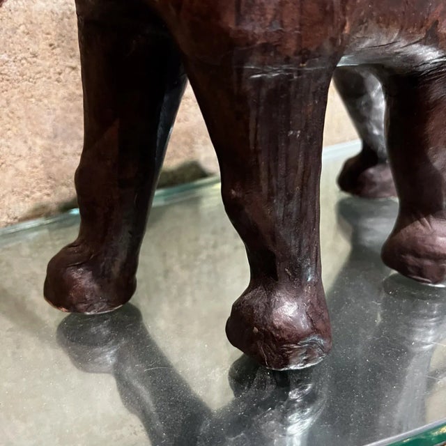 Mid-Century Modern 1960s Leather Elephant Table Sculpture For Sale - Image 3 of 12