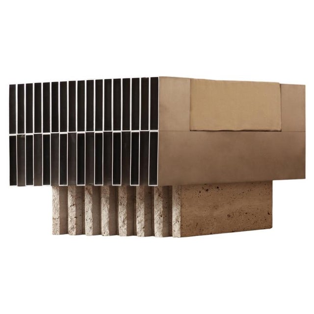 Soft Futurism Piano Ottoman in Marble and Aluminum by Filippo Andrighetto For Sale - Image 6 of 6