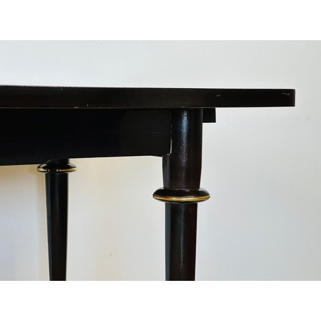 Black Art Deco Dining Table in Macassar Ebony and Marquetry, 1940s For Sale - Image 8 of 18