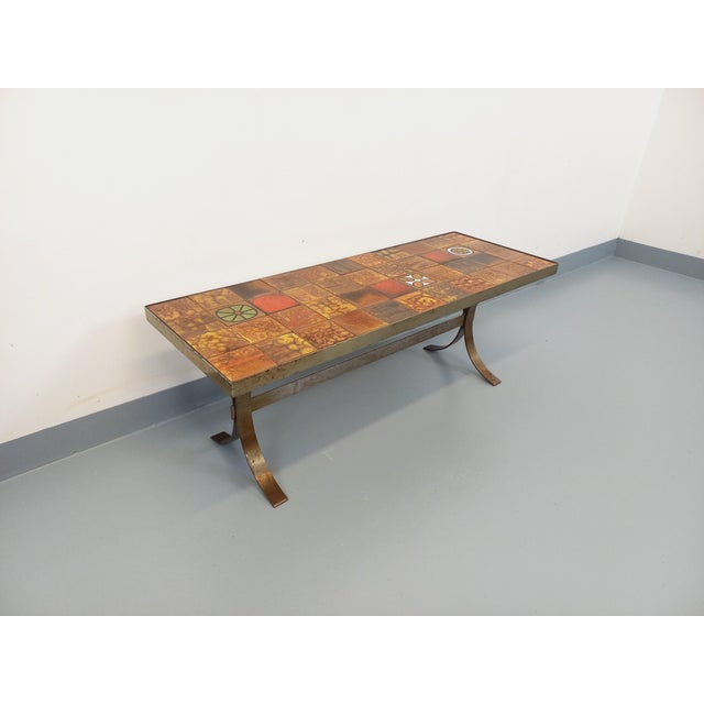 Vintage Rectangular Coffee Table in Steel and Ceramic, 1960s For Sale - Image 16 of 16