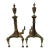 Pair of Mid 20th Century Federal Style Brass Andirons For Sale