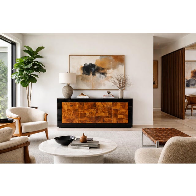 Elevate your interior with this stunning mid-century credenza, attributed to the legendary Milo Baughman and crafted by...