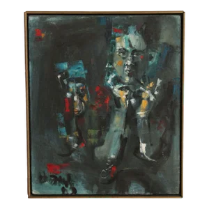 Vintage Abstract Expressionist Portrait Original Painting