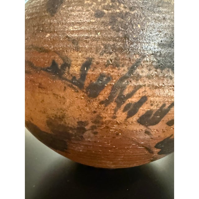 American Vivika and Otto Heino Studio Pottery Vase - Large Hand Thrown Stoneware Orb Vase For Sale - Image 3 of 6