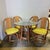 Organic Modern Rattan Dining Set With Four Swivel Chairs and Glass Top Table For Sale - Image 13 of 14