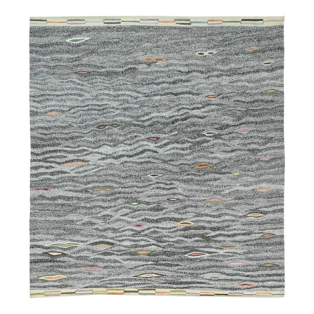 Hand Knotted Modern Wool Rug. 08'08" X 09'10" For Sale