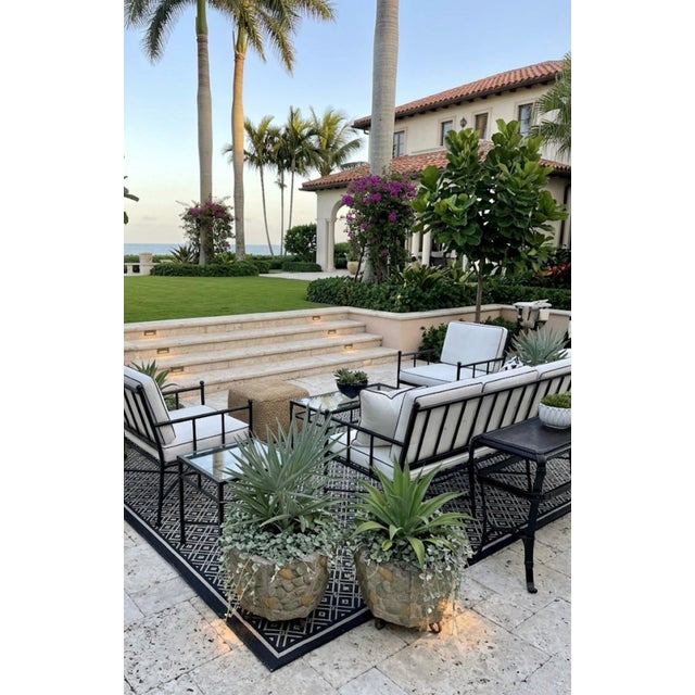 Stone Pair of Mid-Century Brutalist Cast Stone Mosaic Planters For Sale - Image 7 of 9