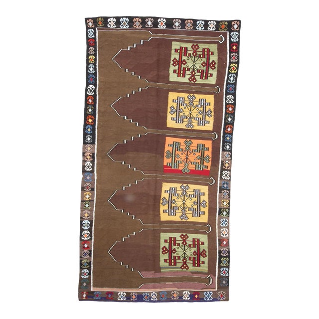 Vintage Turkish Kars Kilim Rug For Sale