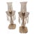 Mid 20th Century Hollywood Regency Crystal Hurricane Lamps With Prisms - A Pair For Sale