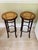 Pair of Vintage Thonet Style Bentwood and Straw Barstools For Sale - Image 4 of 12