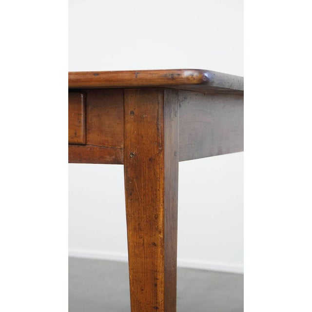 Antique French Cherry Dining Table with a Large Extendable Top and a Drawer For Sale - Image 15 of 17