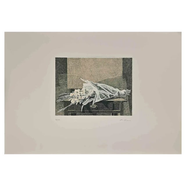 Mauro Chessa, Flowers, Etching, 1982 For Sale