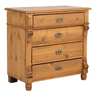 18th Century Danish Pine Chest of Four Drawers For Sale