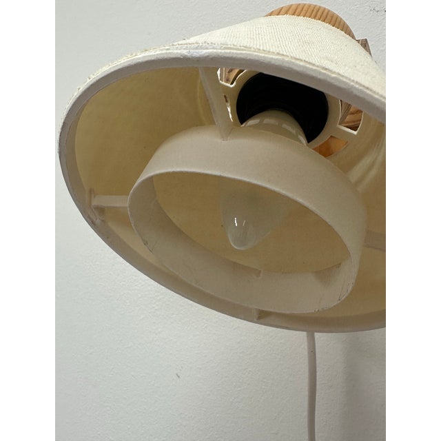 1970s Swedish Pine and Fabric Wall Lights Solbackens Svarveri - A Pair For Sale - Image 10 of 11