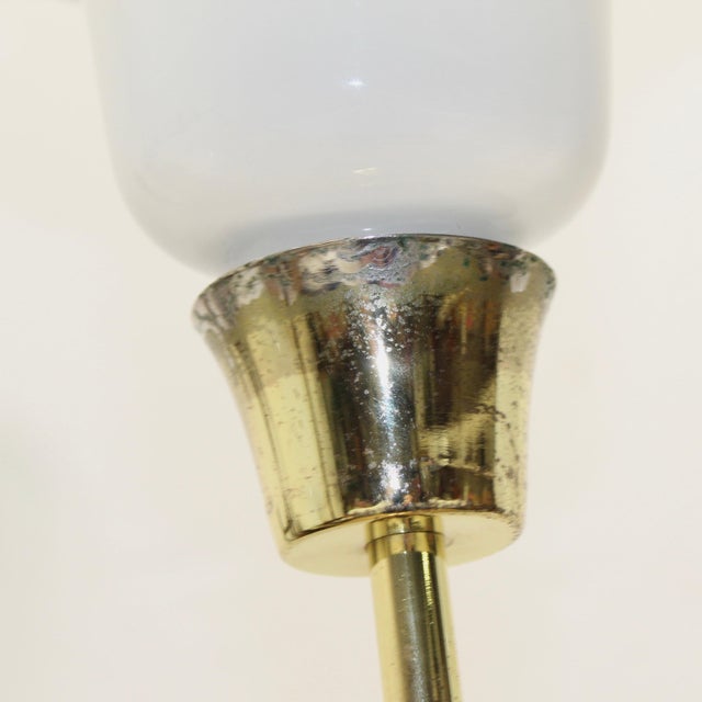 Murano Vintage 5 Light Glass Calla Lilly and Brass Floor Lamp Murano For Sale - Image 4 of 8