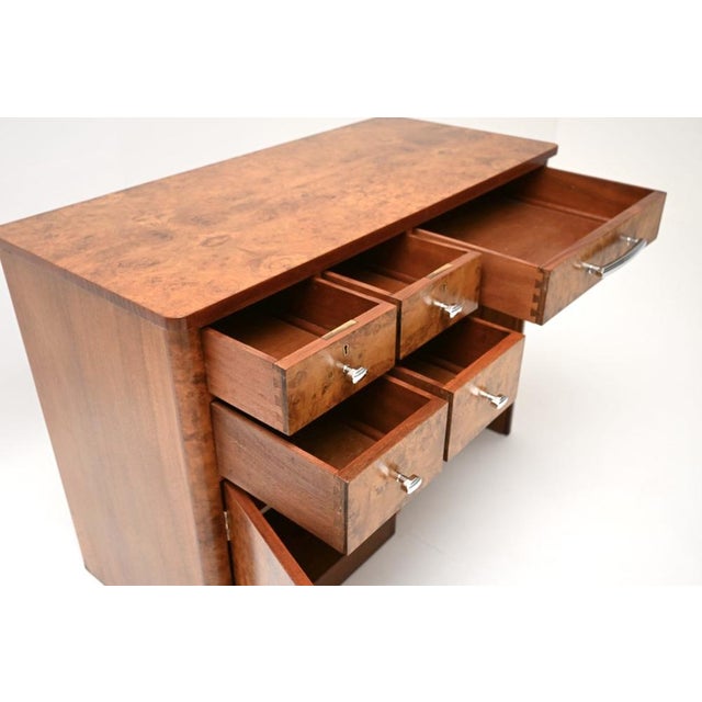 Brown Art Deco Burr Walnut Desk, 1930s For Sale - Image 8 of 11