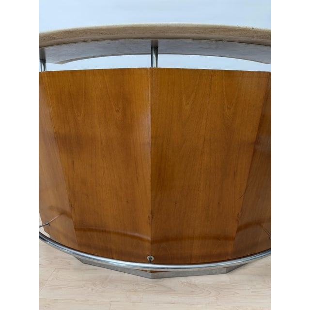 Mid-Century Bar Counter in Teak Wood, Metal and Travertine, Italy, 1970 For Sale - Image 10 of 18