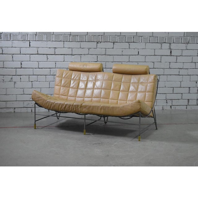 Mid-Century Modern Vintage Volare Two-Seater Sofa in Leather by Jan Armgard for Leolux, 1990s For Sale - Image 3 of 11
